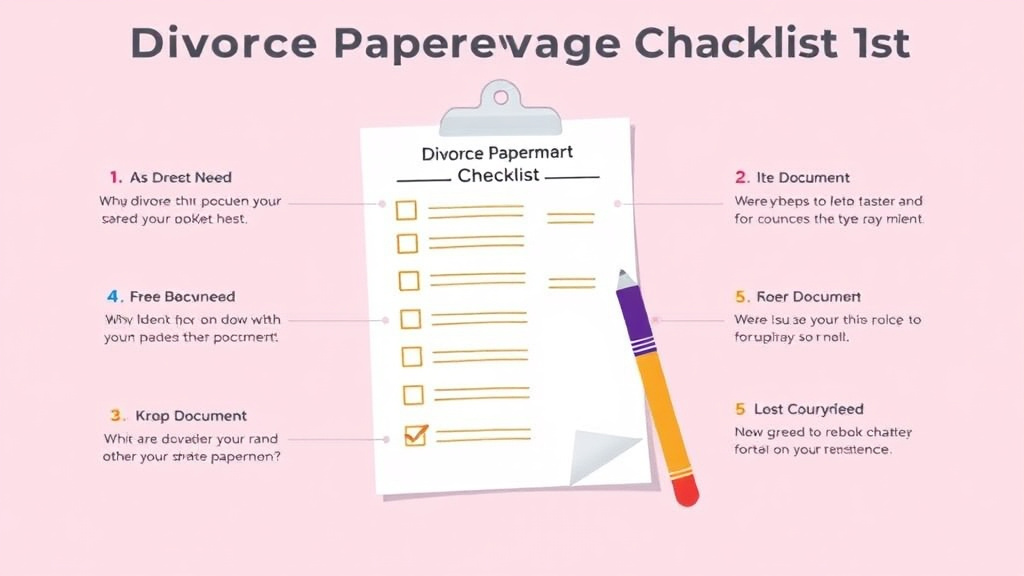 Visual guide for practical steps in divorce paperwork checklist: every document you need