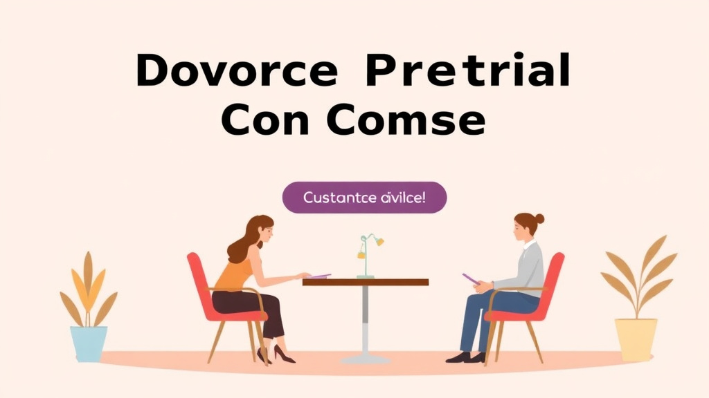 Illustration showing key concepts related to divorce pretrial conference: preparation guide