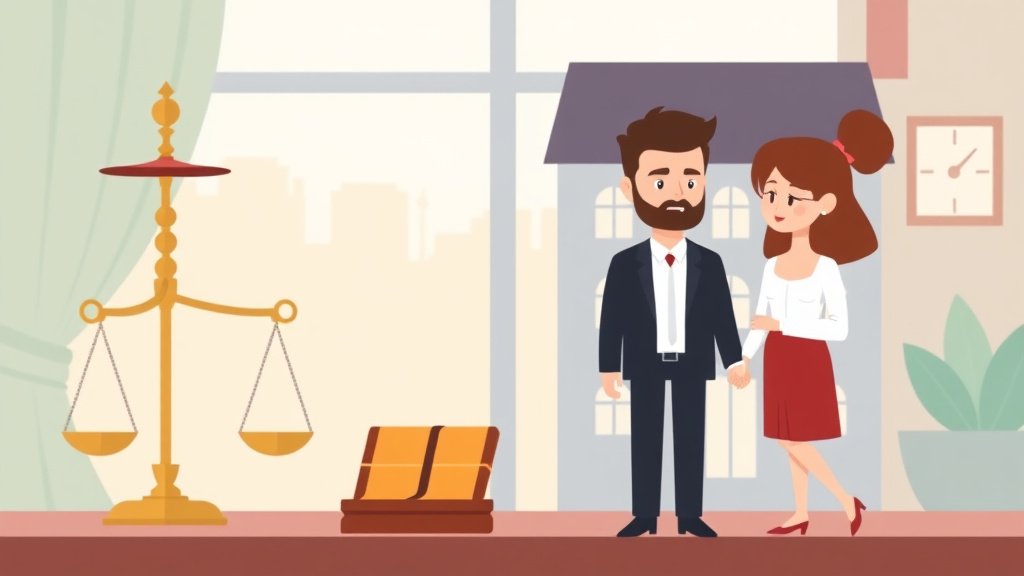 Illustration showing key concepts related to choosing the right county to file for divorce