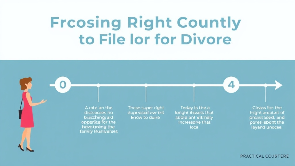 Visual guide for practical steps in choosing the right county to file for divorce