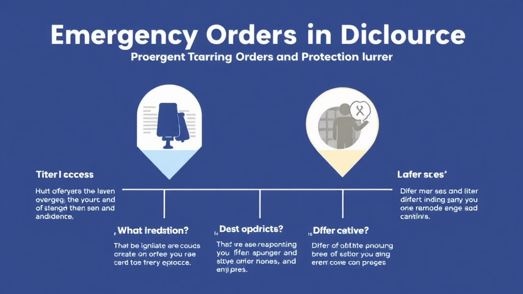 Visual guide for practical steps in emergency orders in divorce: restraining orders and protection