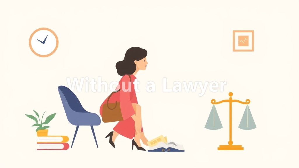 Illustration showing key concepts related to filing for divorce without a lawyer: complete diy guide
