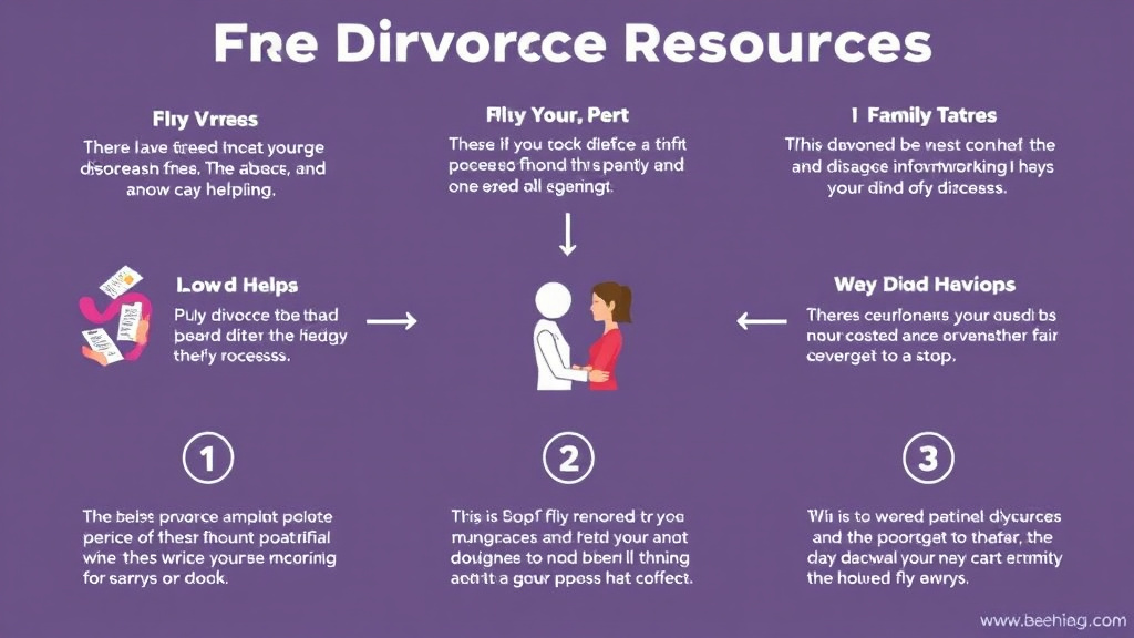 Visual guide for practical steps in free divorce resources: where to find help without paying