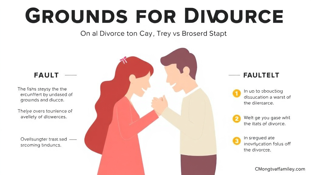 Visual guide for practical steps in grounds for divorce by state: fault vs no-fault