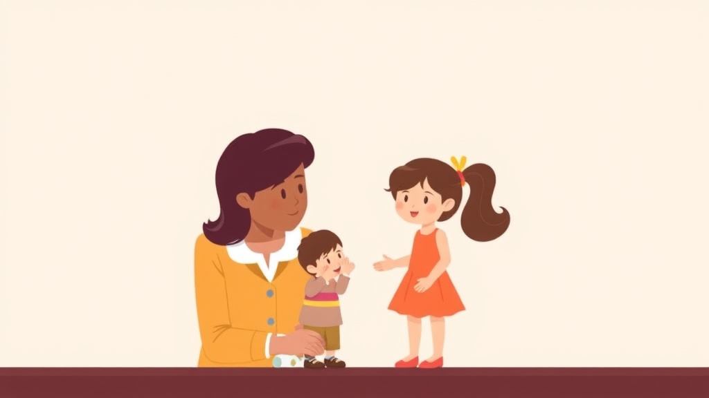 Illustration showing key concepts related to guardian ad litem in divorce: protecting children's interests