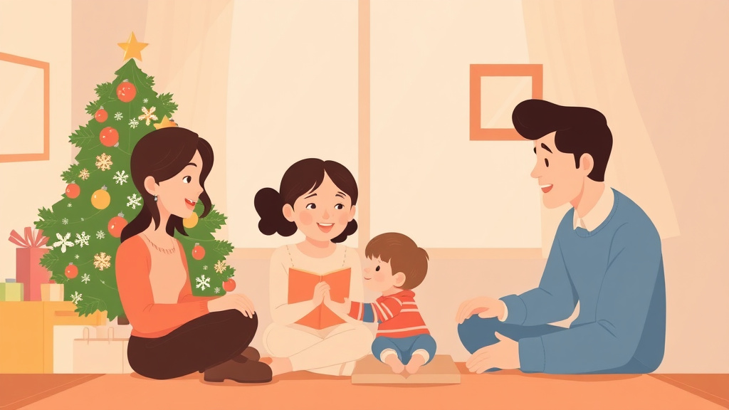 Illustration showing key concepts related to holiday custody schedules: fair arrangements for both parents