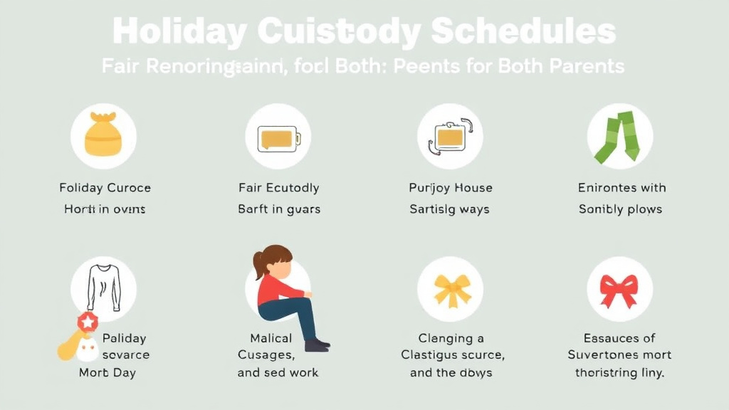 Visual guide for practical steps in holiday custody schedules: fair arrangements for both parents