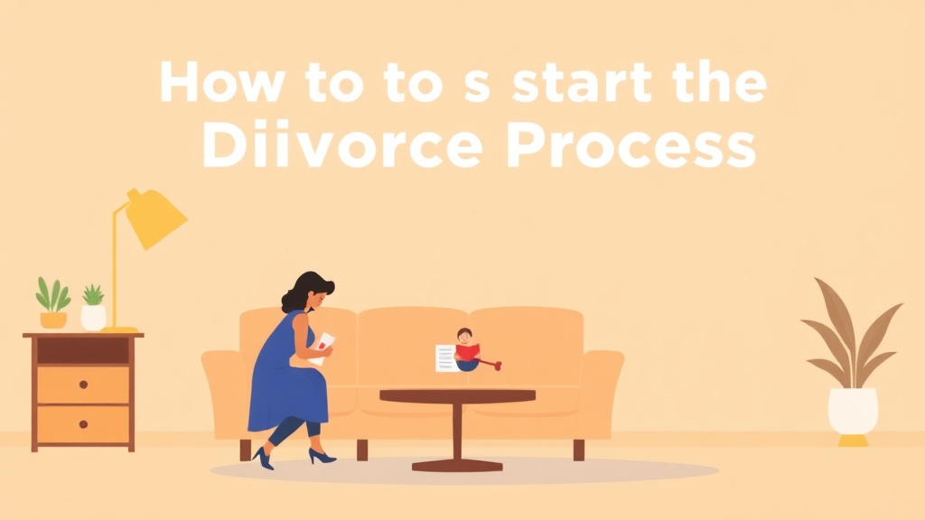 Illustration showing key concepts related to how to start the divorce process: first steps