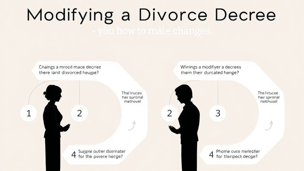 Visual guide for practical steps in modifying a divorce decree: when and how to make changes