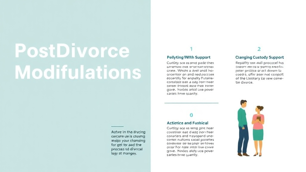 Visual guide for practical steps in post-divorce modifications: changing custody, support, and alimony