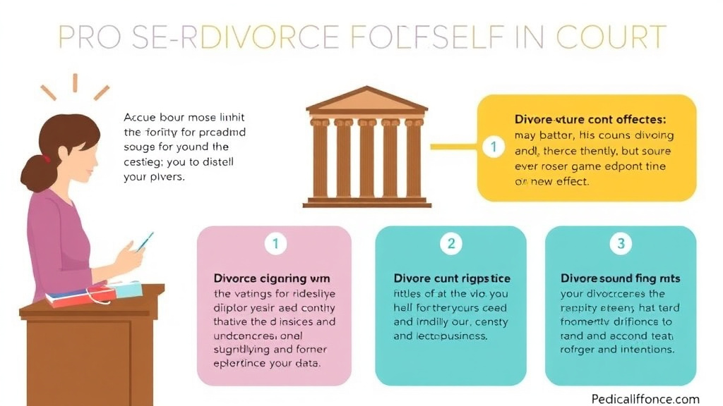 Visual guide for practical steps in pro se divorce: representing yourself in court