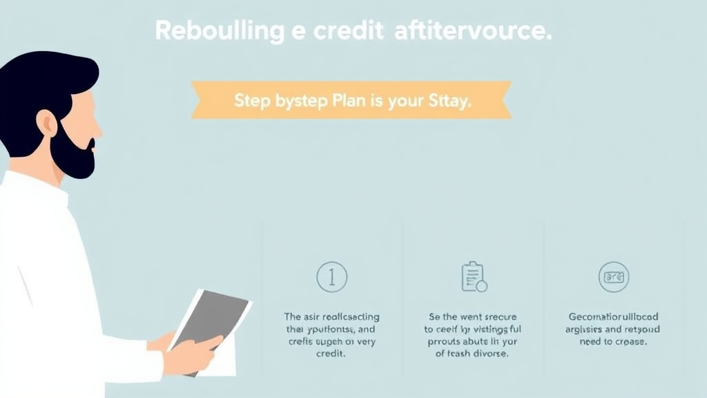 Visual guide for practical steps in rebuilding credit after divorce: step-by-step plan