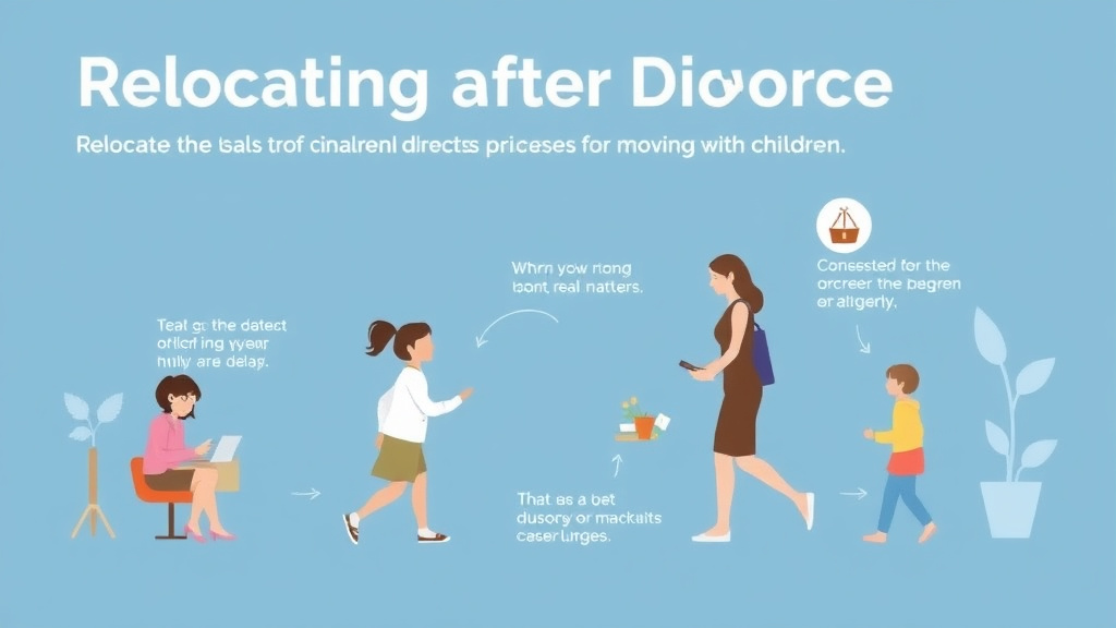 Visual guide for practical steps in relocating after divorce: legal requirements for moving with children