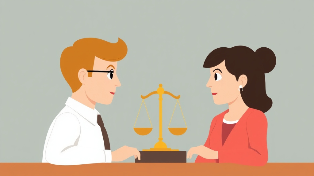 Illustration showing key concepts related to restraining orders during divorce: types and process
