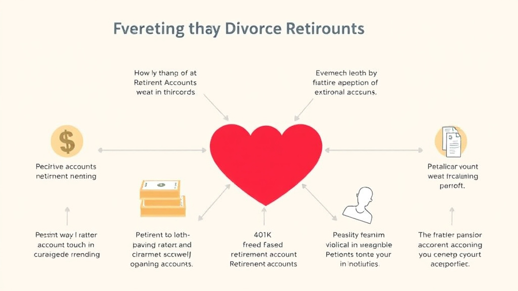 Visual guide for practical steps in retirement accounts in divorce: 401k, ira, and pension division