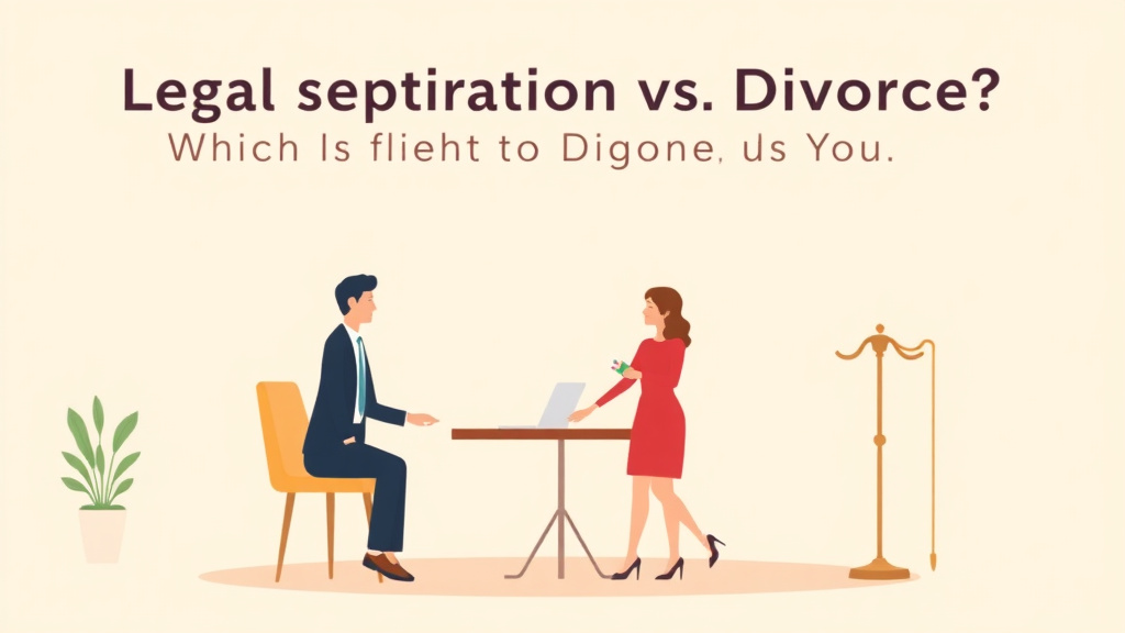 Illustration showing key concepts related to legal separation vs divorce: which is right for you
