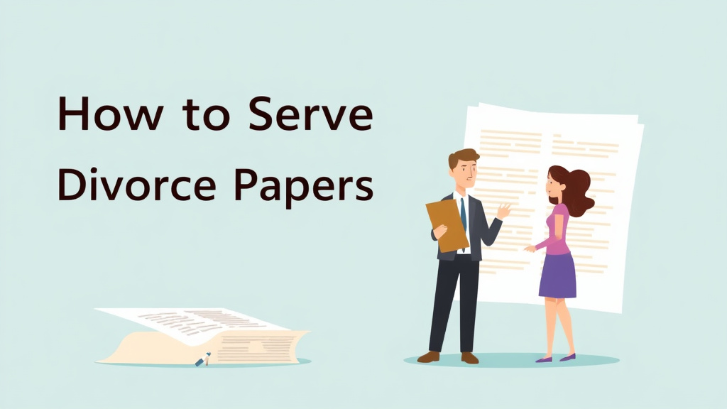 Illustration showing key concepts related to how to serve divorce papers: methods and requirements