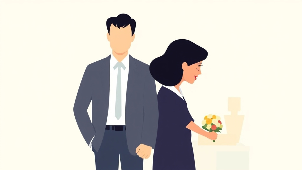 Illustration showing key concepts related to divorce after a short marriage: simplified options
