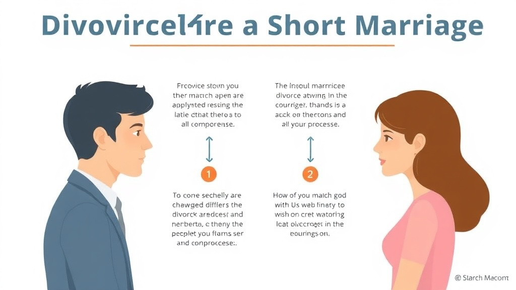 Visual guide for practical steps in divorce after a short marriage: simplified options