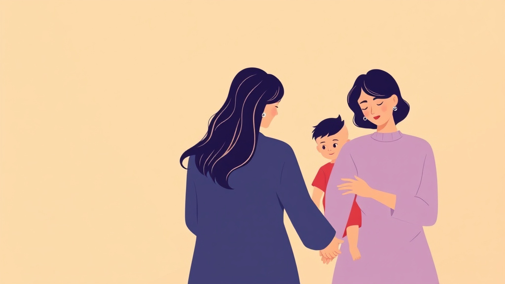 Illustration showing key concepts related to step-parent rights in divorce: custody and visitation