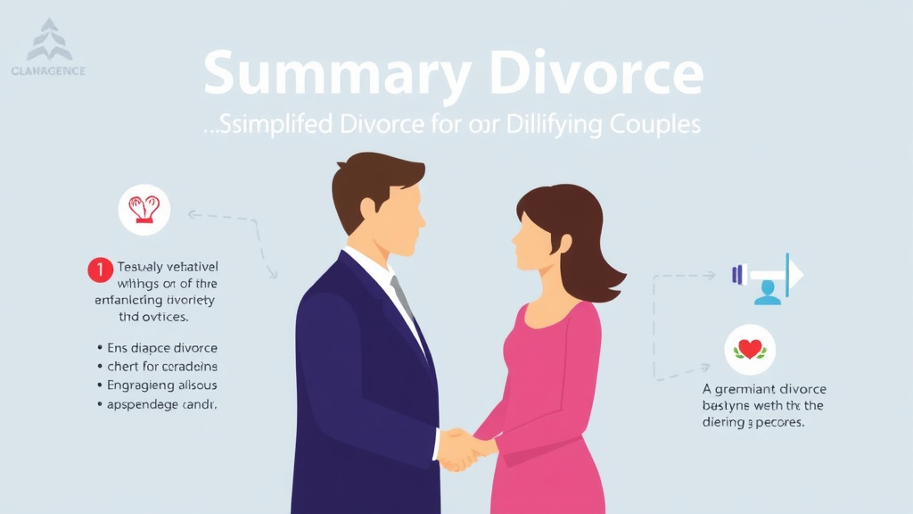 Visual guide for practical steps in summary divorce: simplified divorce for qualifying couples