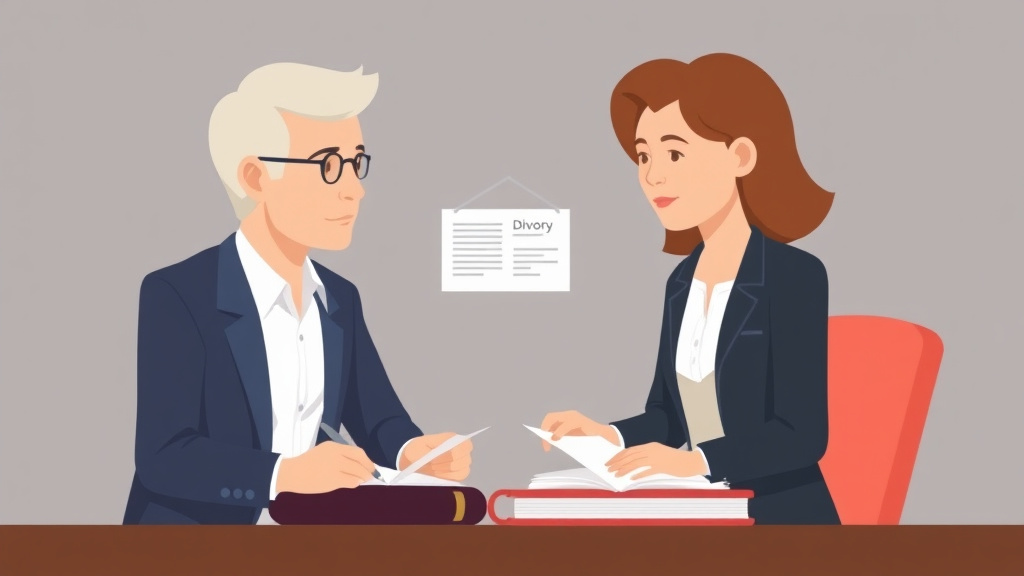 Illustration showing key concepts related to temporary orders in divorce: custody, support, and property