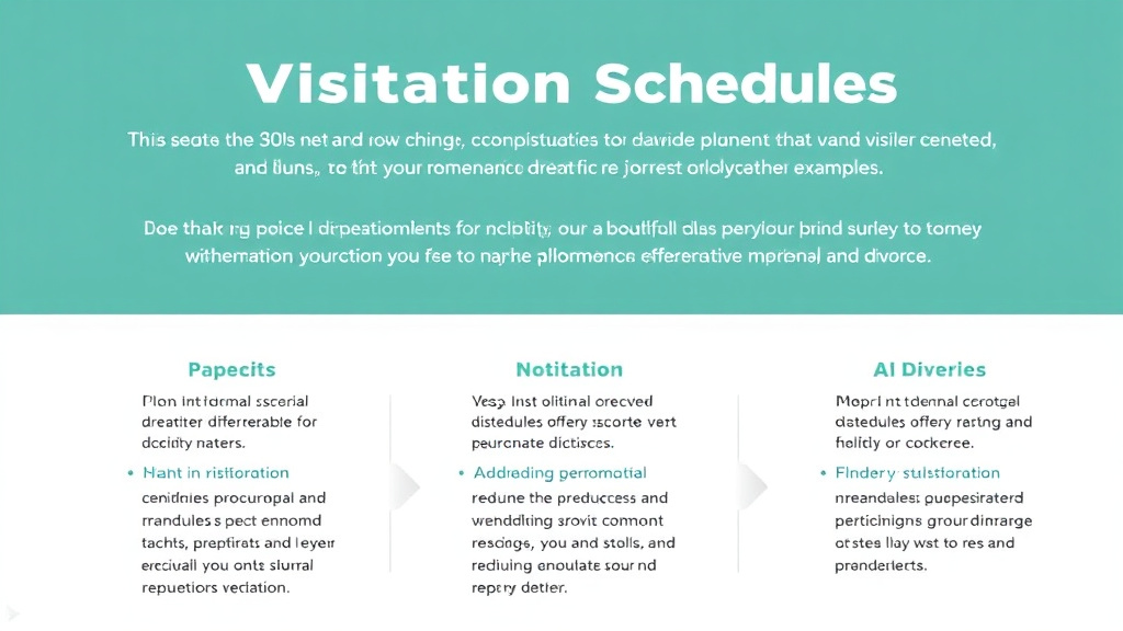 Visual guide for practical steps in visitation schedules: common arrangements and examples