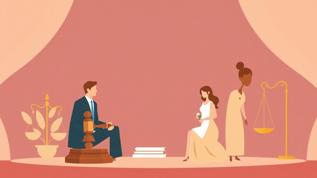 Illustration showing key concepts related to what judges consider in divorce cases: key factors