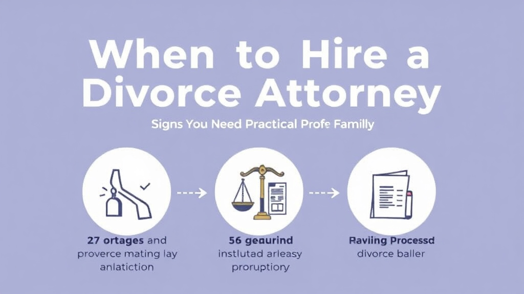 Visual guide for practical steps in when to hire a divorce attorney: signs you need professional help