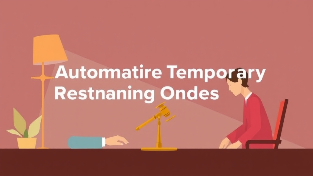 Illustration showing key concepts related to automatic temporary restraining orders in divorce