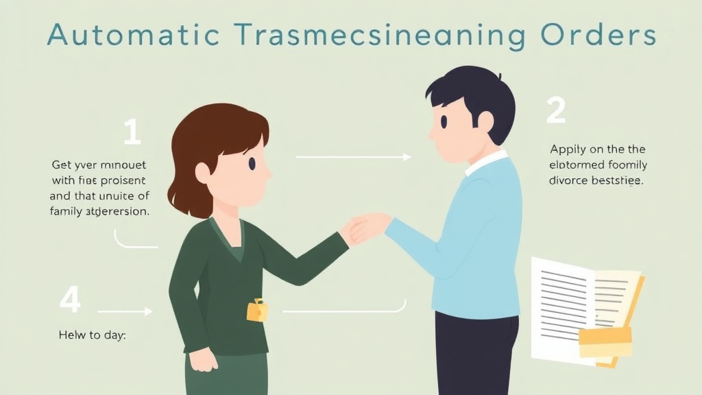 Visual guide for practical steps in automatic temporary restraining orders in divorce