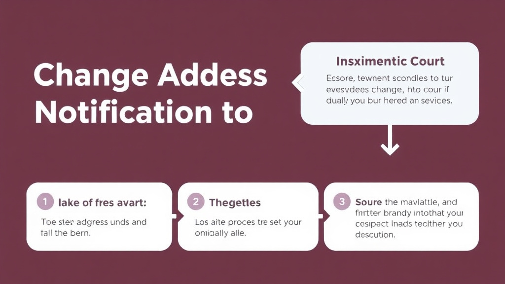 Visual guide for practical steps in change of address notification to court