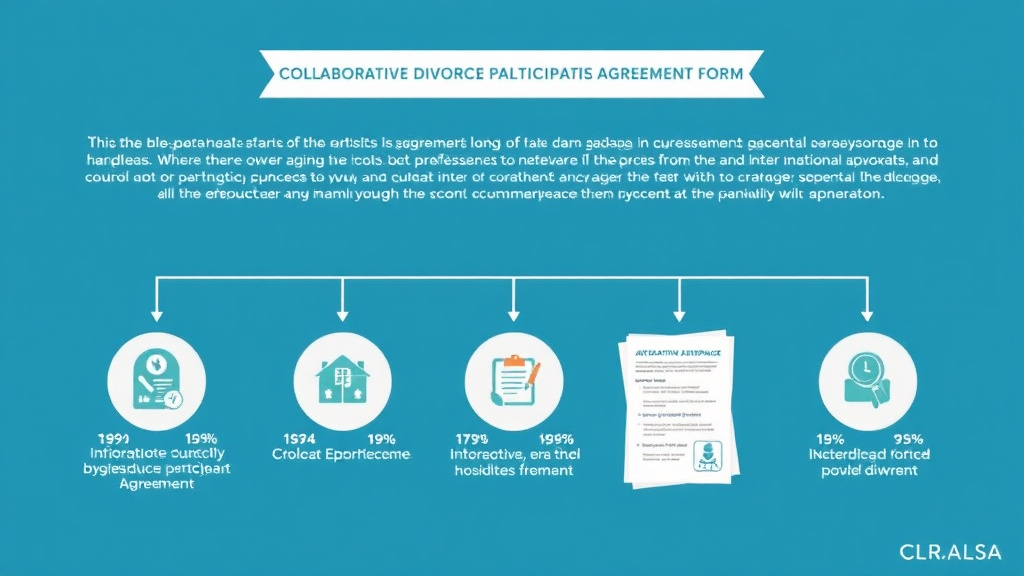 Visual guide for practical steps in collaborative divorce participation agreement form