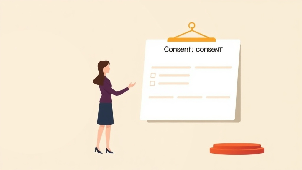 Illustration showing key concepts related to consent order form: when both parties agree