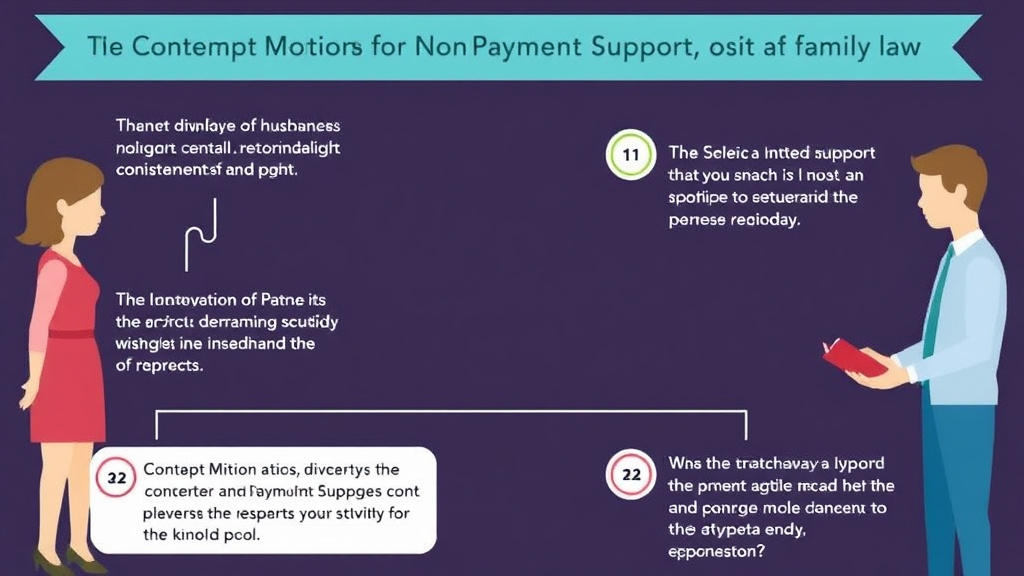 Visual guide for practical steps in contempt motion for non-payment of support