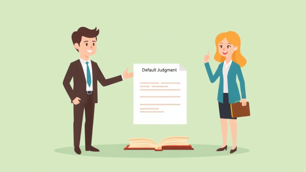 Illustration showing key concepts related to default judgment form: filing when spouse doesn't respond