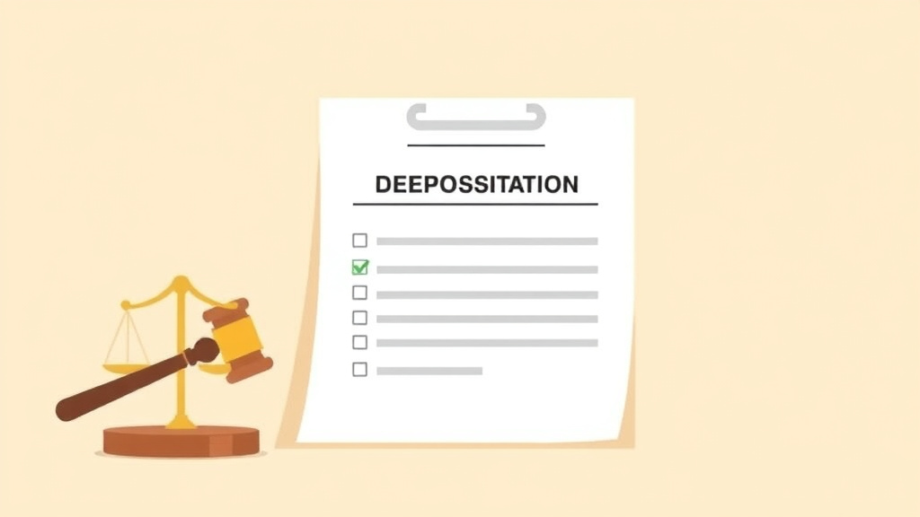Illustration showing key concepts related to deposition notice form: scheduling sworn testimony
