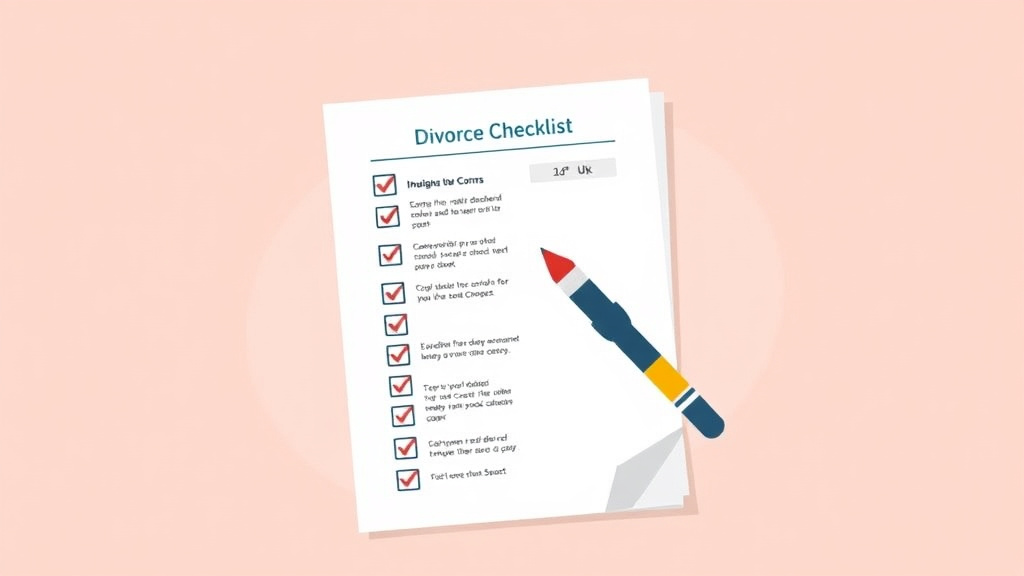 Visual guide for practical steps in divorce forms checklist: track your progress