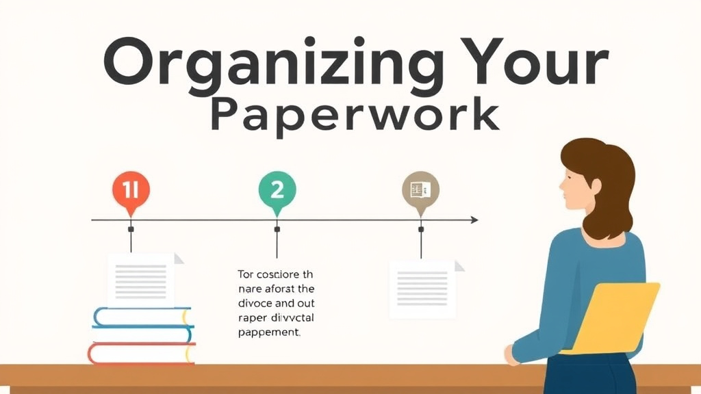 Visual guide for practical steps in organizing your divorce paperwork: a filing system