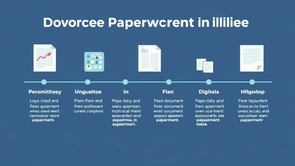 Visual guide for practical steps in divorce paperwork timeline: when to file each document