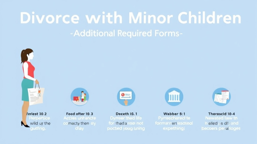 Visual guide for practical steps in divorce with minor children: additional required forms