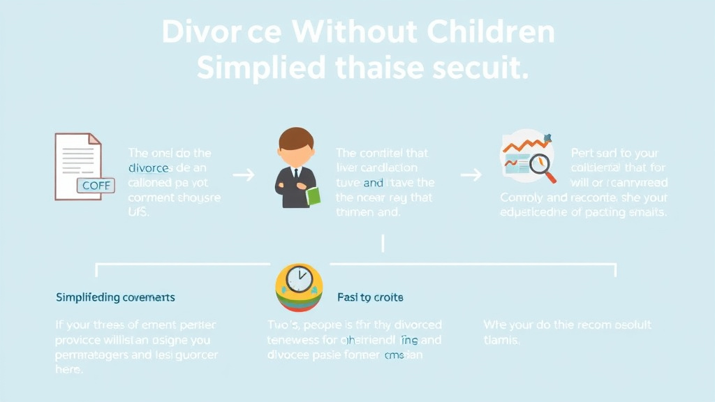 Visual guide for practical steps in divorce without children: simplified form requirements