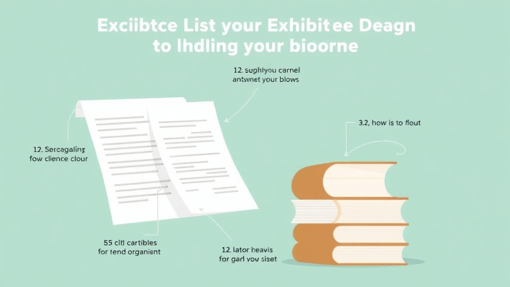 Visual guide for practical steps in exhibit list for divorce court: organizing your evidence