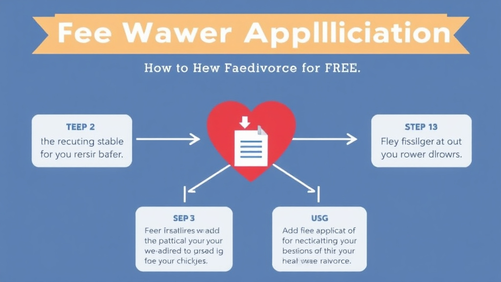 Illustration showing key concepts related to fee waiver application: how to file for free