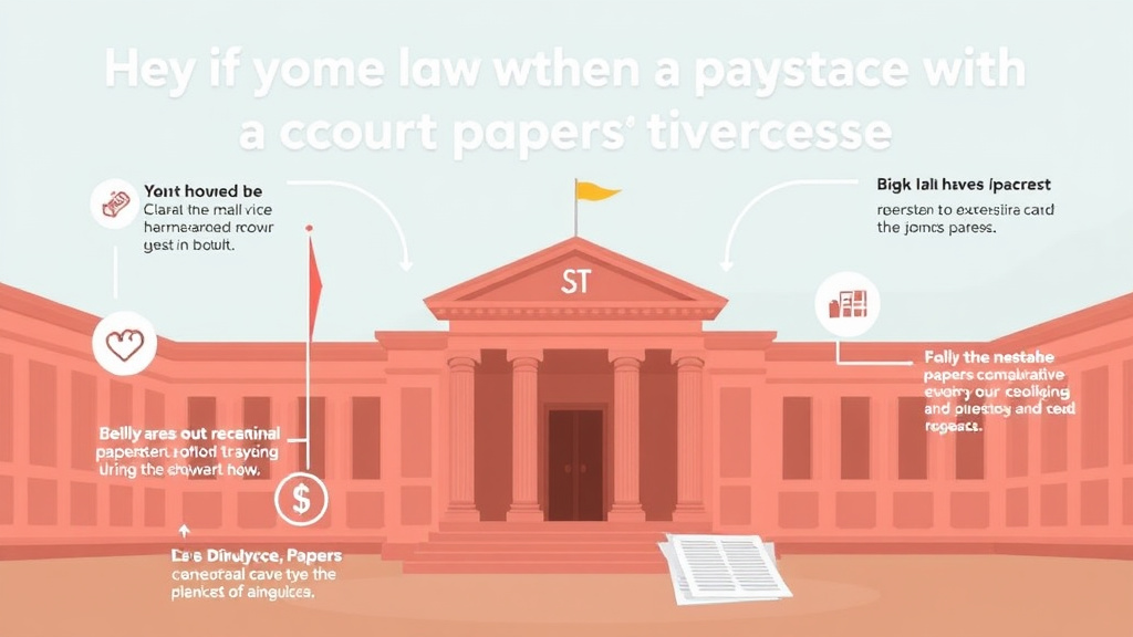 Visual guide for practical steps in filing divorce papers with the court: process and tips