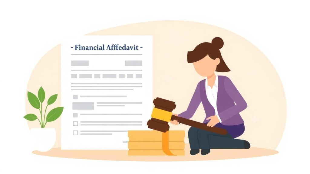 Illustration showing key concepts related to financial affidavit form: complete guide