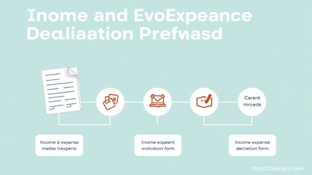 Visual guide for practical steps in income and expense declaration: form guide