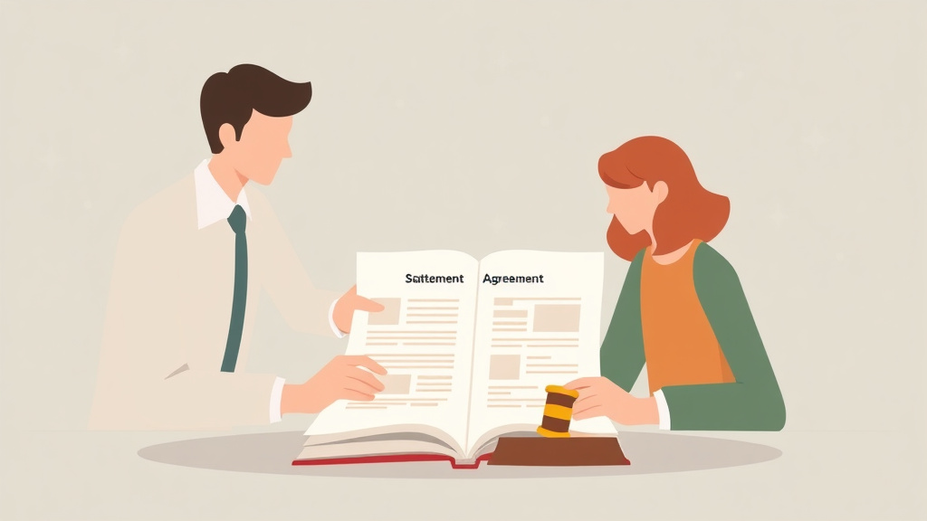 Illustration showing key concepts related to marital settlement agreement form: how to complete it