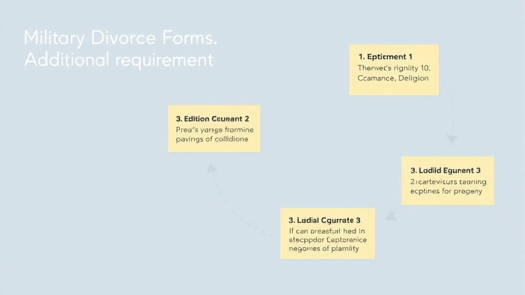 Visual guide for practical steps in military divorce forms: additional requirements