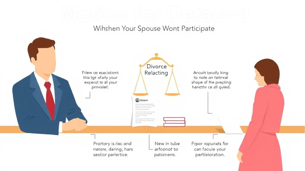 Visual guide for practical steps in motion for default: when your spouse won't participate